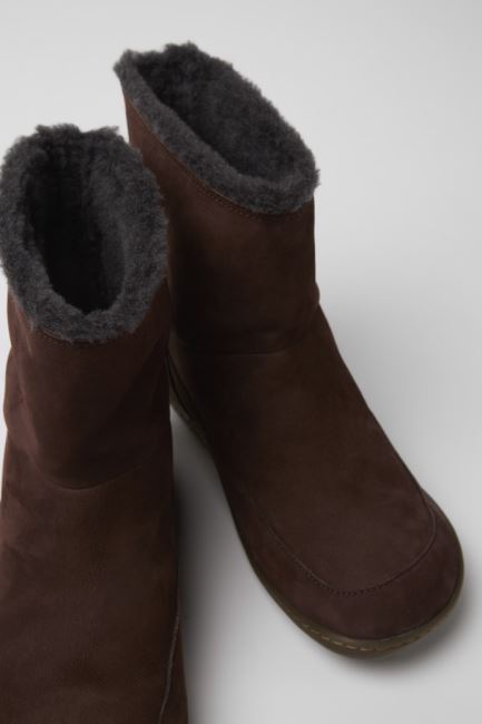 Exclusive Camper Peu Brown Nubuck Ankle Boots For Women