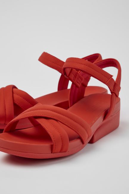 Design Minikaah Red Recycled Pet And Nylon Sandals For Women Camper