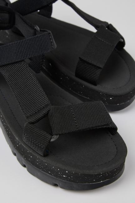 Camper Design Oruga Up Black Recycled Pet Sandals For Women
